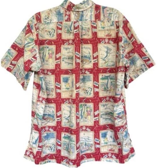 Vintage Reyn Spooner Shirt Mens Large Fishing Boats Marlin Hawaiian Aloha 90s - Picture 2 of 11